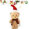 Générique Orso di Natale peluche orsacchiotto di Natale,Orso di Natale bianco marrone in de,Decorazione torta morbida da 6,3 pollici, forniture per feste di compleanno, Festival del nuovo