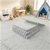 Wapasezyar 12 tappetini in schiuma di peluche a incastro, 30 x 30 cm, per soggiorno, camera da letto, morbidi tappetini da gioco, puzzle, per pavimenti in schiuma (bianco)