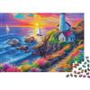 ERBFRIXDB Faro Costiero al Tramonto Puzzle 1000 Pezzi per Adulti Scena Incantevole 38x26cm/1000pcs