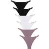 FINETOO - Set di 6 Slip con Modello a Brasiliana, da Donna, in Cotone, per Lo Sport, Taglie S-XL
