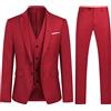 YOUTHUP Abito Uomo 3 Pezzi Slim Fit Blazer Gilet Pantaloni Elegante | Tessuto confortevole ed elastico. Completo composto da giacca, gilet e pantaloni per occasioni speciali
