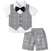 mintgreen Completo per Neonato, Abito da Battesimo per Bambini Set di Gilet Camicia e Gilet e Pantaloncini 1-6 Anni