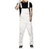 N / D - Salopette da uomo slim fit, in denim strappato con tasca