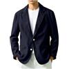 Generico Giacca da Uomo in Lino Moderna per Libero Sportiva Cappotti Sportivi Fit Casual vestibilità Normal con 2 Bottoni da Lavoro Completo Uomo Lino Slim Fit Estate Spiaggia Abiti Sposa (Blue, XL)