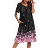 Ekouaer Abito Donna con Tasche | Camicia da notte da donna a maniche corte muschio floreale camicia da notte per donne anziane nonne festa della mamma casa
