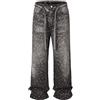 Goolecrimp Uomo Vintage Lucido Perle Sciolto Strass Jeans Pieno Strass Splicing Oversize Pantaloni Hip Hop Y2k Street Style Sciolto Pantaloni a Gamba Larga Streetwear
