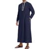 NANAMEEI Caftano Uomo Manica Lunga Con Tasche Abbigliamento Islamico Preghiera Abbigliamento, Blu mare, M