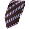 TigerTie Designer Di Seta Cravatta in marrone scuro blu azzurro a righe - Cravatta 100% seta