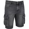 Evoga Bermuda Jeans Uomo Cargo Blu Denim Tasconi Laterali Cotone