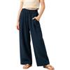 Rolanko Pantaloni di Lino per Ragazze, Vita Elastica Gamba Larga Pantaloni Palazzo Lounge Beach Fluidi con Tasche