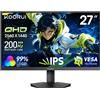 KOORUI Monitor Gaming 27 Pollici HDRHz IPS FHD Schermo PC G2711P 27 1080p
