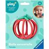 Ravensburger Play+, palla sensoriale al pomodoro in silicone per 6 mesi, palla da attività per bambini e sonaglio da dentizione, giocattolo multisensoriale