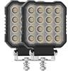GLL 2Pz Faro LED Lavoro Square 25W 12V 24V IP65 Trattore Escavatore | 2400LM con design ultra sottile 35mm 4 pollici per fuoristrada, SUV, camion