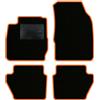 QUEMAR Tappetini Auto per Ford Fiesta MkVI 6, Bordo Arancio, 0 Ricami | 2008-2017 / 6 serie / Kit Tappeti Moquette e Gomma su Misura / Set 2 Anteriori + 2 Poster. / Ricami e Colori Personalizzati
