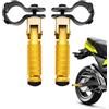 Qikam Pedane Moto Posteriori, Poggiapiedi Passeggero Universali per Moto, Biciclette e Scooter, 1 Paio in Alluminio CNC, 90° Pieghevole, Antiscivolo, Colore Oro