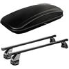 Generico BOX BAULE FARAD DA TETTO AUTO 430 LITRI + BARRE PORTATUTTO PORTAPACCHI SPECIFICHE per 500 L Prodotte dal 2012 in poi - 500 L LIVING - 500 L TREKKING - 1-93431 - M12680000 - KIT43G