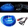Balabaxer Filo elettroluminescente al neon, striscia LED blu per interni auto, 5 m cavo al neon 12V con protezione fusibile per decorazione interni auto con bordo di cucitura da 6 mm