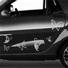 Pimastickerslab Kit 12 adesivi FARFALLA FIORE auto moto compatibile con PANDA 500 YPSILON SANDERO C3 PUMA YARIS PUNTO 208 AYGO SMART MINI Cod.1812 (090 ARGENTO)