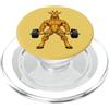Giraffe Weightlifting Fitness Cartoon Disegno del fumetto di bodybuilding dello stacco della giraffa muscolare PopSockets PopGrip per MagSafe