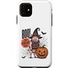 Vintage Halloween Farm Custodia per iPhone 11 Boo Whos Oinking There Funny Halloween Witch Pig