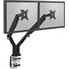 Vantage Premium Duo - Supporto per monitor (VESA 75 & 100, 2 x 3-12 kg, per schermi da 17-32, con alzata a gas, girevole, inclinabile, orientabile), colore: Nero