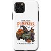Vintage Halloween Farm Custodia per iPhone 11 Pro Farm Fresh Pumpkins Halloween Truck Scarecrow Witch Hat
