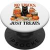 Vintage Halloween Creepy No Tricks Just Treats Black Cat Vintage Halloween Funny PopSockets PopGrip Adesivo
