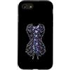 Pink Cowgirl Disco Custodia per iPhone SE (2020) / 7/8 Piastrelle in stile gotico a specchio con lacci in pelle nera
