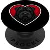 Black Bouvier des Flandres Dog Lover Bouvier des Flandres Cuore PopSockets PopGrip Adesivo