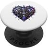 Pink Cowgirl Disco Cuore gotico in acciaio con punte e strass PopSockets PopGrip Adesivo