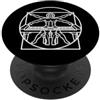 Da Vinci Piano Player Classical Musician Vitruvian Man Pianist Da Vinci Keyboard Music PopSockets PopGrip Adesivo