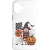 Vintage Halloween Farm Custodia per iPhone 16 Plus Boo Whos Oinking There Funny Halloween Witch Pig