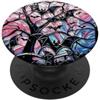 PinkBat Spooky Pink Blue Stained Glass G PinkBat Spooky Pink Blue Stained Glass PopSockets PopGrip Adesivo