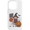 Vintage Halloween Farm Custodia per iPhone 14 Pro Boo Whos Oinking There Funny Halloween Witch Pig