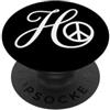 script di pace semplice segno bianco Let fantasia corsivo lettera iniziale H simbolo di pace PopSockets PopGrip Adesivo