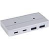 Inline Hub USB magnetico a 4 porte, 2 X USB-C, 2 X USB-A, USB 3.2 Gen.2, fino a 10 Gb/s, magnetico o avvitabile, alloggiamento in alluminio, 35395M