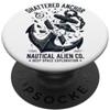 Shattered Anchor UFO Sci-Fi Space Explor Ancoraggio frantumato UFO Fantascienza Esplorazione Spazio Nautico Alieno PopSockets PopGrip Adesivo