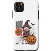 Vintage Halloween Farm Custodia per iPhone 11 Pro Max Boo Whos Oinking There Funny Halloween Witch Pig