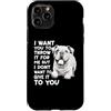 Regalo per il proprietario del cane, com Custodia per iPhone 11 Pro Bulldog inglesi Abbigliamento da passeggio Bulldog per
