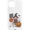 Vintage Halloween Farm Custodia per iPhone 15 Plus Boo Whos Oinking There Funny Halloween Witch Pig