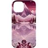Violet Summit Collection Custodia per iPhone 14 Lago Congelato Riflettendo Montagne Viola