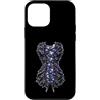 Pink Cowgirl Disco Custodia per iPhone 12 mini Piastrelle in stile gotico a specchio con lacci in pelle nera