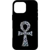 Pink Cowgirl Disco Custodia per iPhone 16 Pro Max Gotico Ankh Disco Ball Specchio Mosaico Celeste Festival