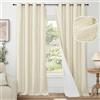 Lajode - Tende oscuranti extra lunghe crema, 241 cm, 2 pannelli, 132 cm l | Tende oscuranti extra lunghe isolate termiche per camera da letto e soggiorno, riduzione del rumore, tende per la privacy in