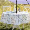 Benson Mills Tovaglia per esterni in tessuto primavera/estate a prova di fuoriuscite con foro per ombrello, tovaglia con cerniera per tavoli rotondi, tavolo da picnic/patio (178 cm rotonda con foro