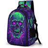 WECECE Zaino Scolastico Skull Print Ragazzo Classe 6 Borsa Scolastica Skeleton Motif Ragazze Classe 6-8 Cartella Scuola Media, Daypack Gita Lezioni Outdoor Sport Rientro Scuola