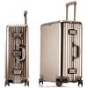 Aoliwei Valigia Bagaglio a Mano con coque in alluminio 100% puro. Valigia Trolley con 4 Ruote Doppie Girevoli e Lucchetto TSA Integrato(XL,Titangold)