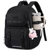 LOVEVOOK Zaino per la scuola, per adolescenti, ragazze, per la scuola, per computer portatile, da donna, 1-nero, 15,6'', Casual