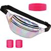 hongmo Accessori Anni 80 Donna, Set Accessori Vestiti Anni '80, Marsupio Neon con Fascia Capelli e Bracciale per Feste e Attività Sportive