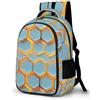 WECECE Zaini Scuola Honeycomb Theme Studentessa 12-15 Anni Zainetto Geometric Hexagons Ragazzo Classe 8 Cartella Studenti Tempo Libero, Backpack Tempo Libero Facile da Abbinare